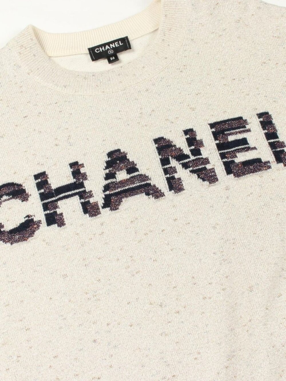 Chanel Knit Logo Cashmere Cotton Sweater - Picture 7 of 7